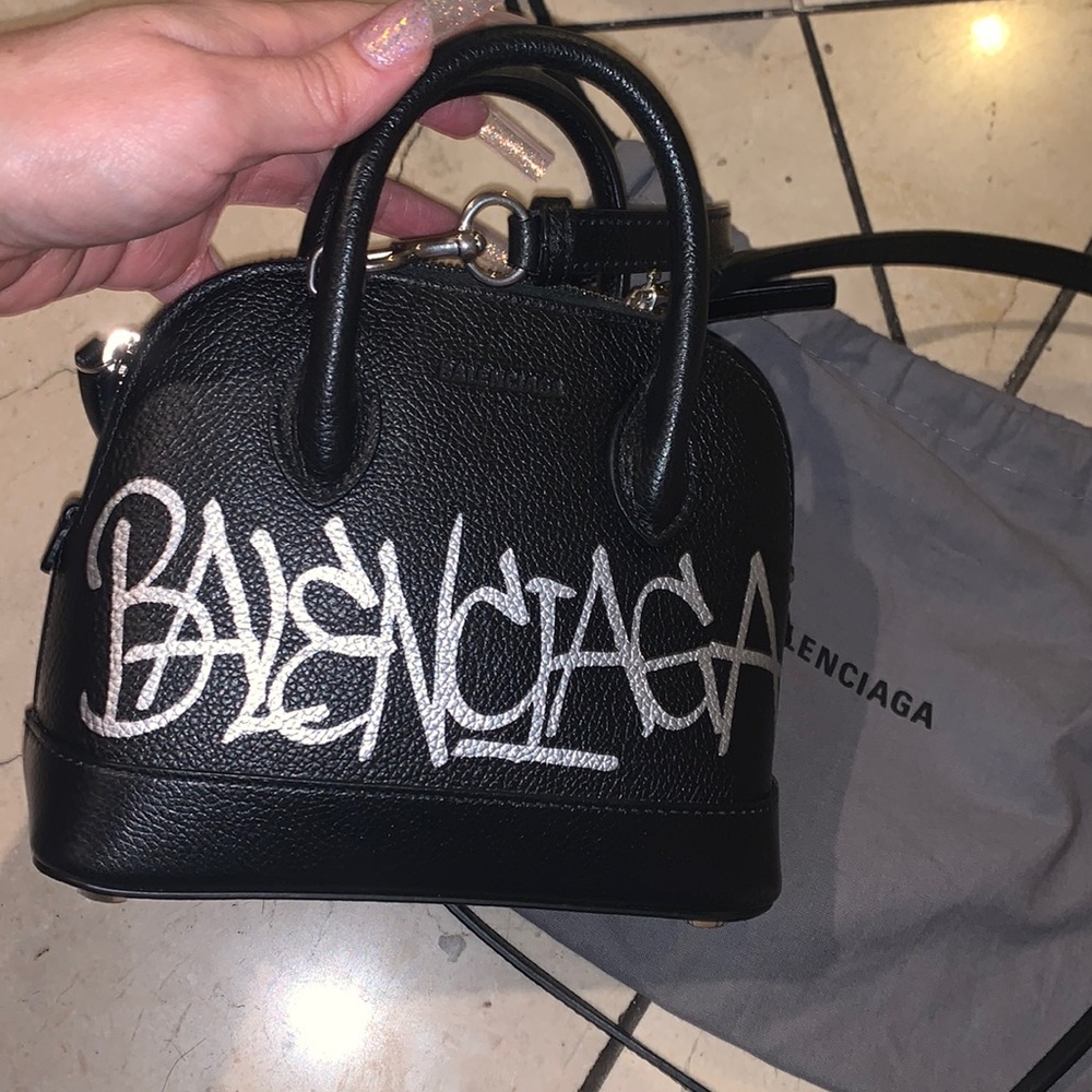 Balenciaga *LIMITED EDITION* graffiti 
XXS Ville Leather Top Handle Bag
